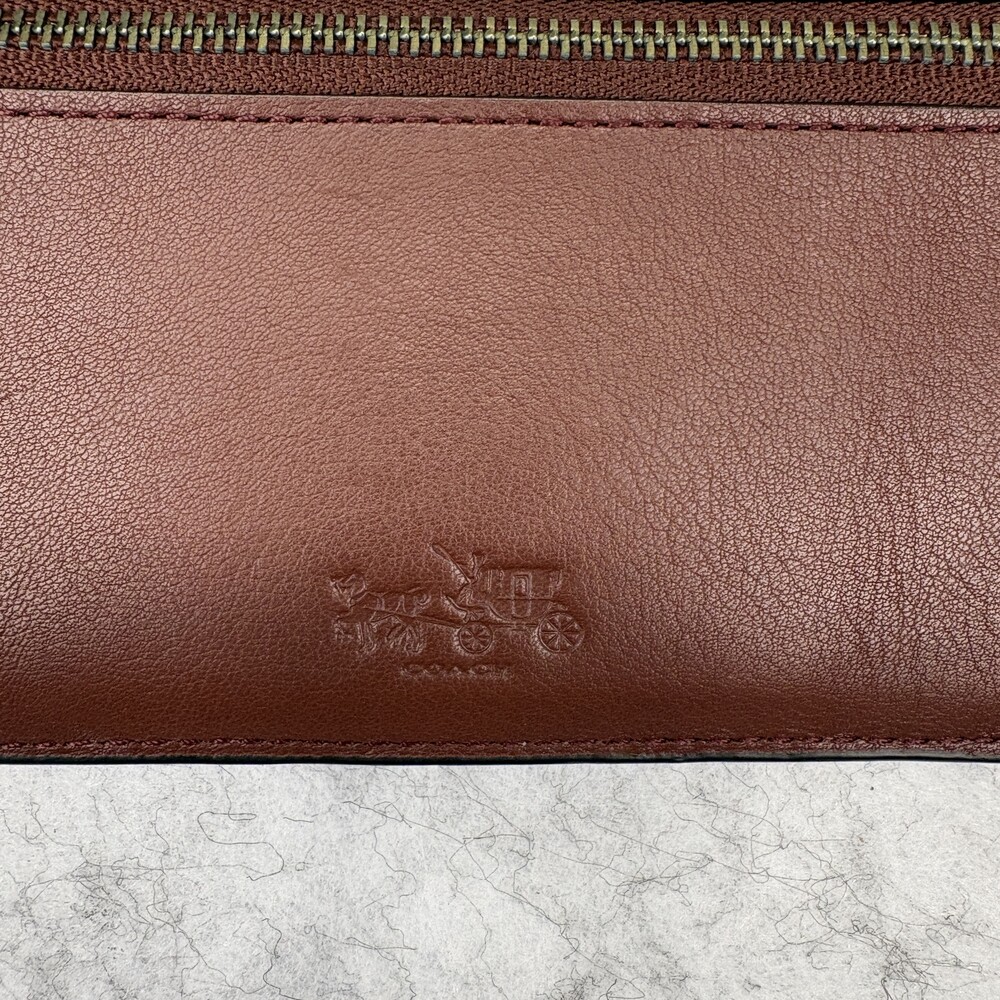 COACH Bleecker Grommets Set: Snap Wallet Clutch & Universal Wristlet - Brick Red - Picture 9 of 10